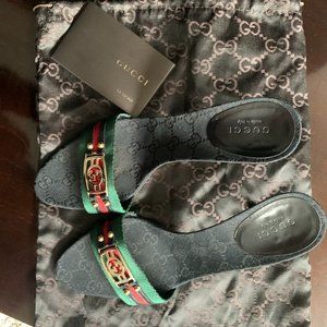 Brand New - Gucci Monogram Heeled Sandals